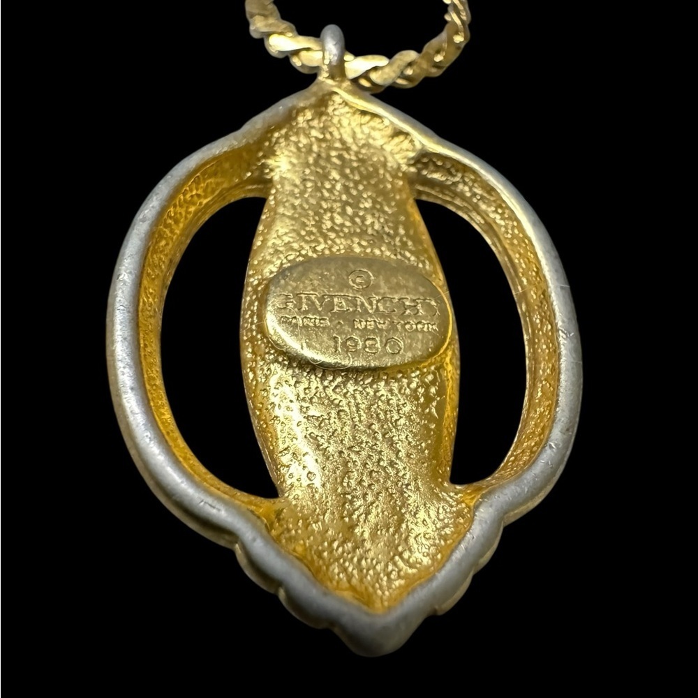 Givenchy 1980 Gold and Black Pendant Necklace - Picture 3 of 4